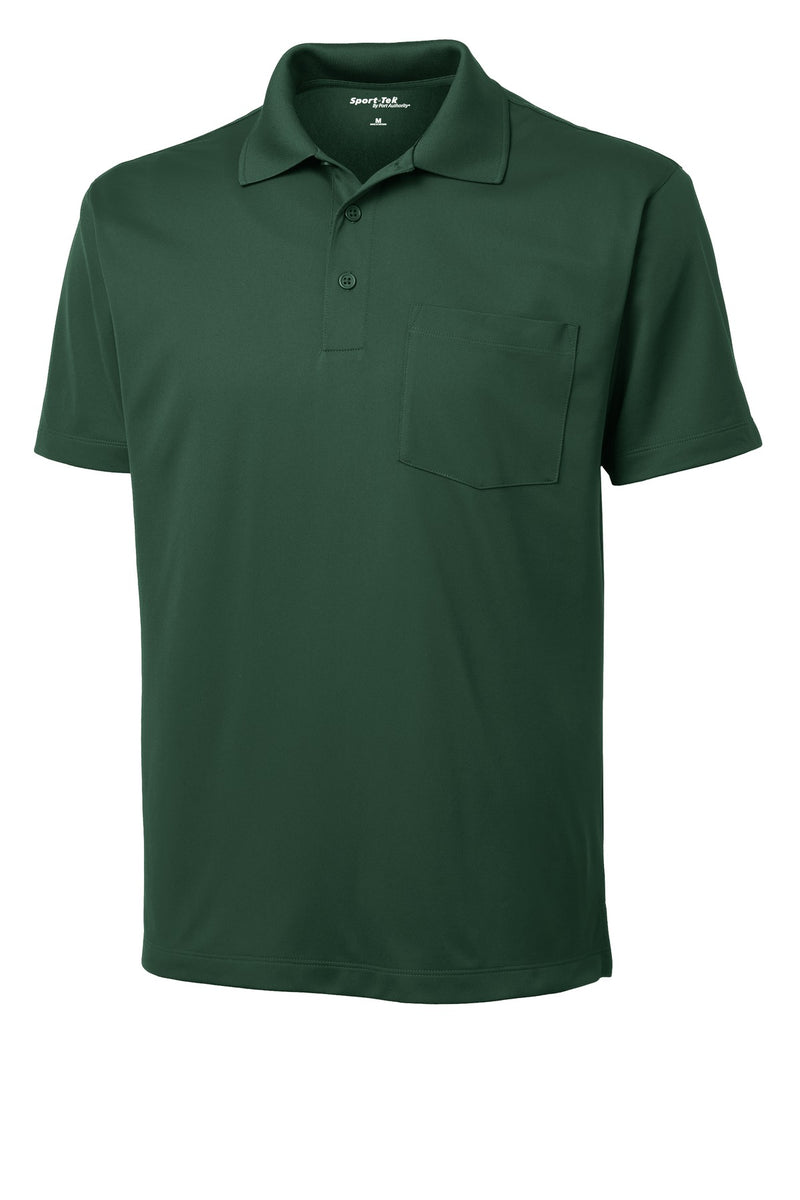 Sport-Tek Micropique Sport-Wick Pocket Polo - Forest Green