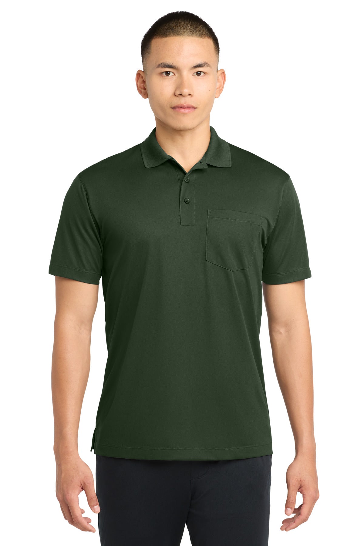 Sport-Tek Micropique Sport-Wick Pocket Polo - Forest Green