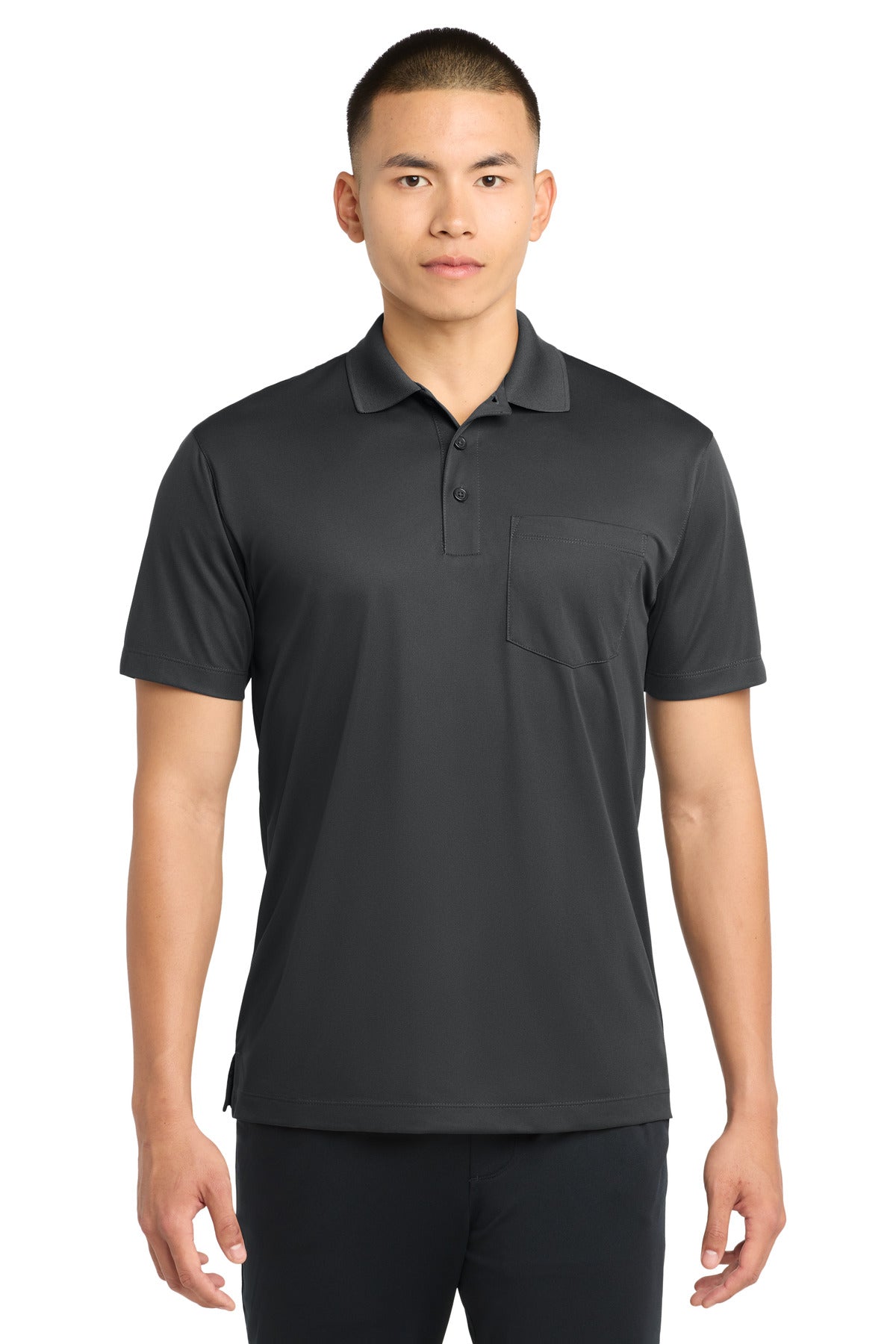 Sport-Tek Micropique Sport-Wick Pocket Polo - Iron Grey
