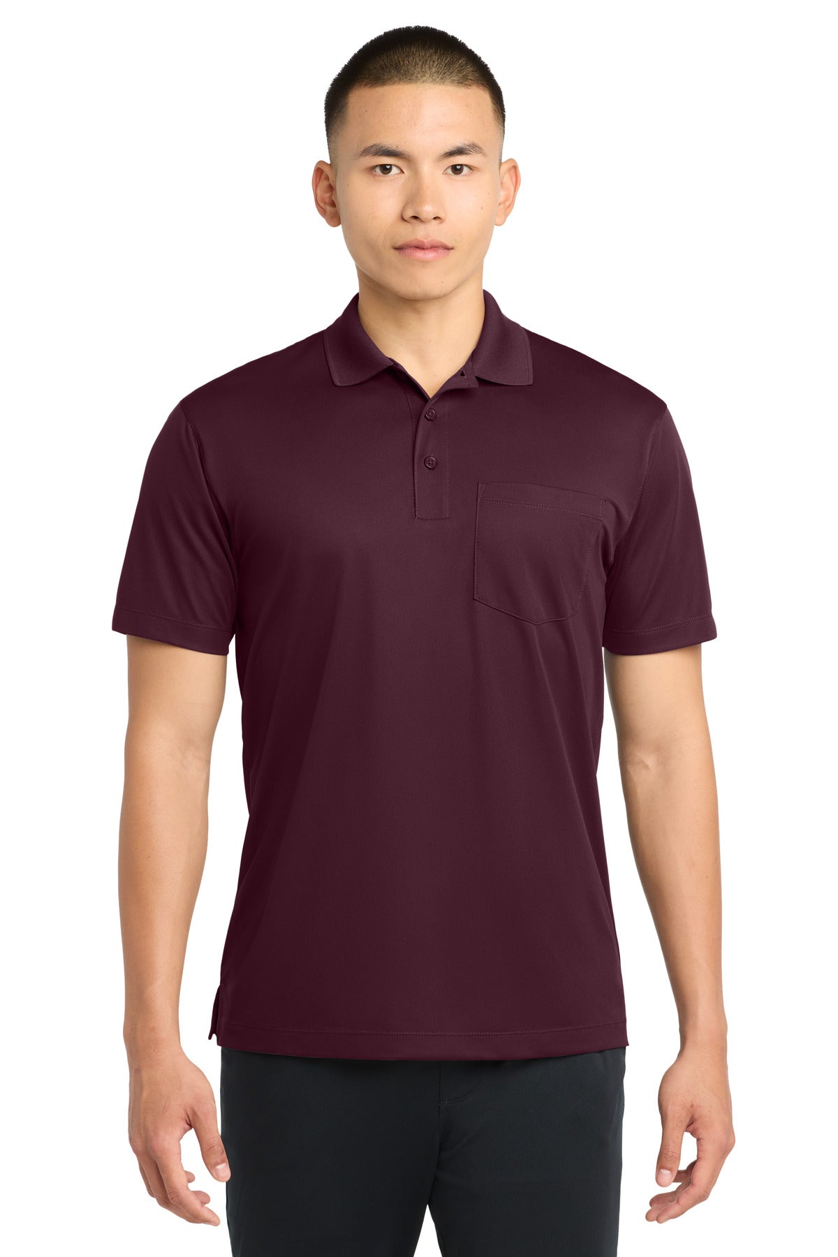 Sport-Tek Micropique Sport-Wick Pocket Polo - Maroon
