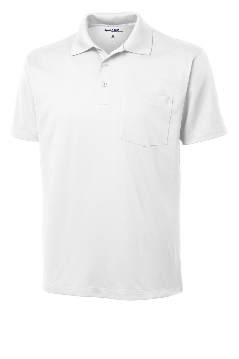Sport-Tek Micropique Sport-Wick Pocket Polo - White