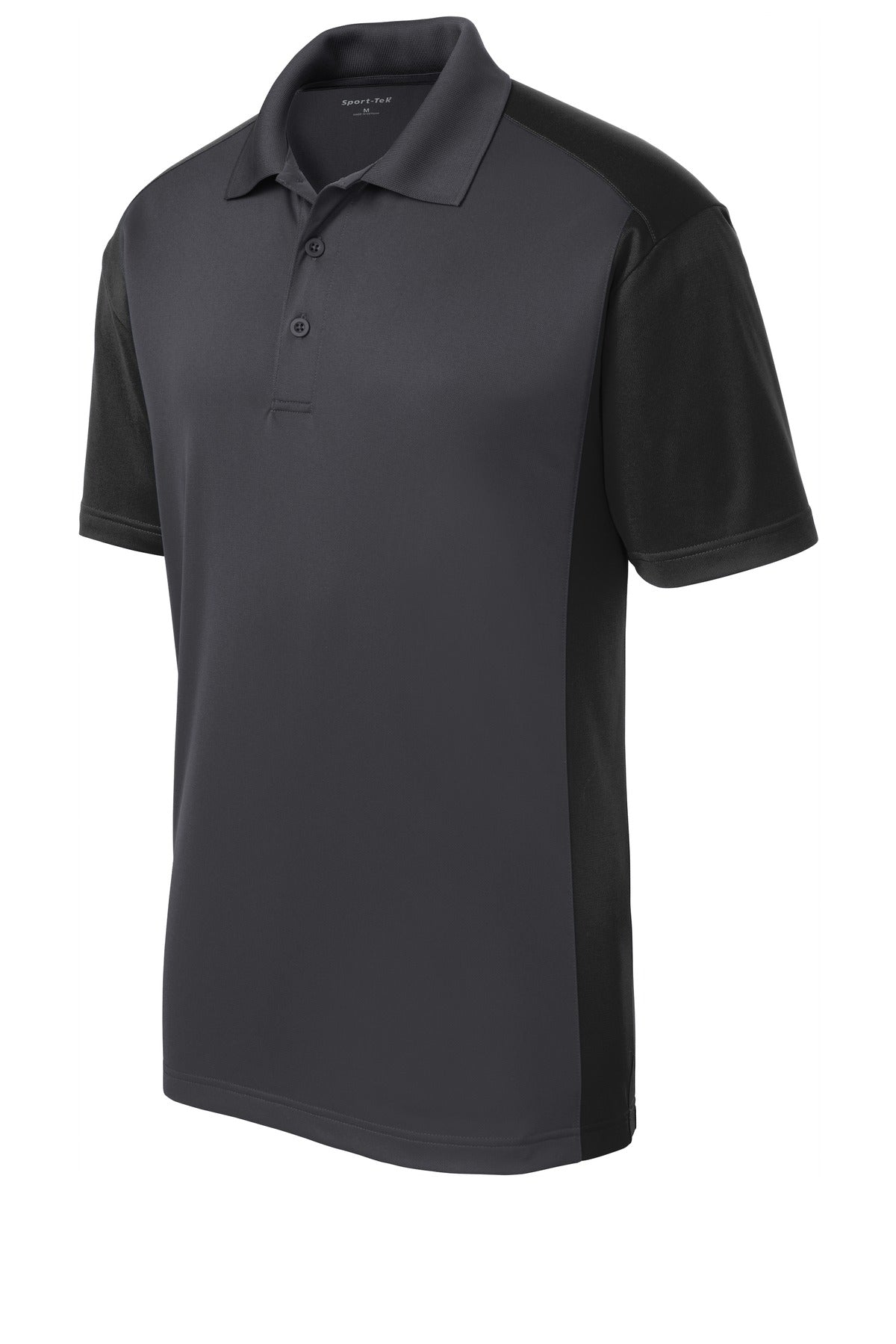 Sport-Tek Colorblock Micropique Sport-Wick Polo - Iron Grey/ Black
