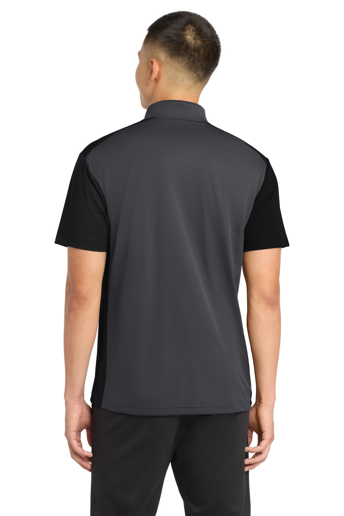 Sport-Tek Colorblock Micropique Sport-Wick Polo - Iron Grey/ Black