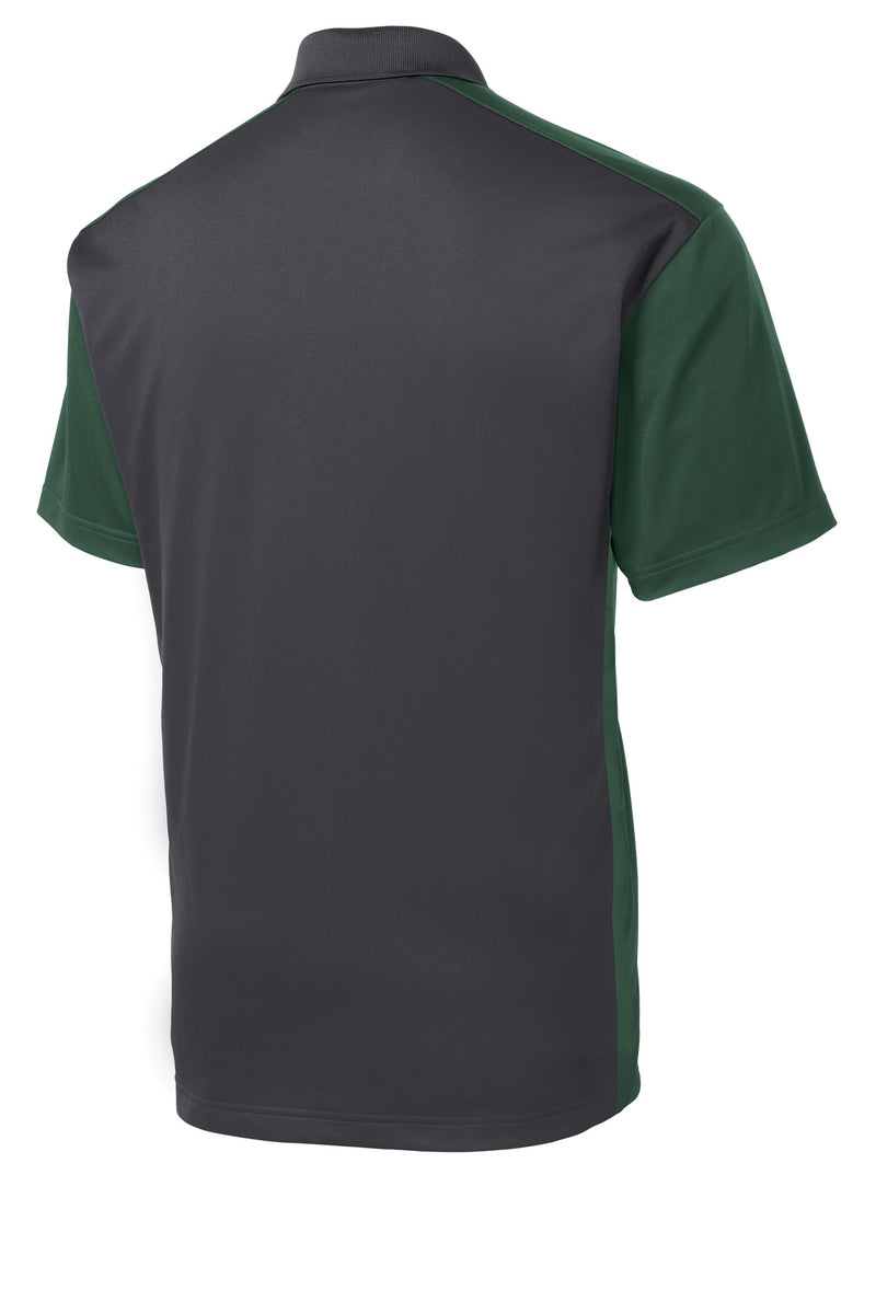 Sport-Tek Colorblock Micropique Sport-Wick Polo - Iron Grey/ Forest Green