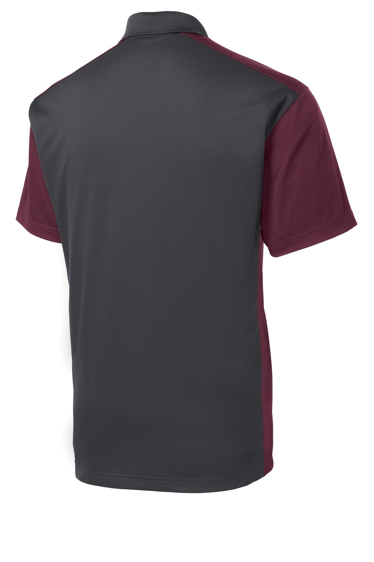 Sport-Tek Colorblock Micropique Sport-Wick Polo - Iron Grey/ Maroon