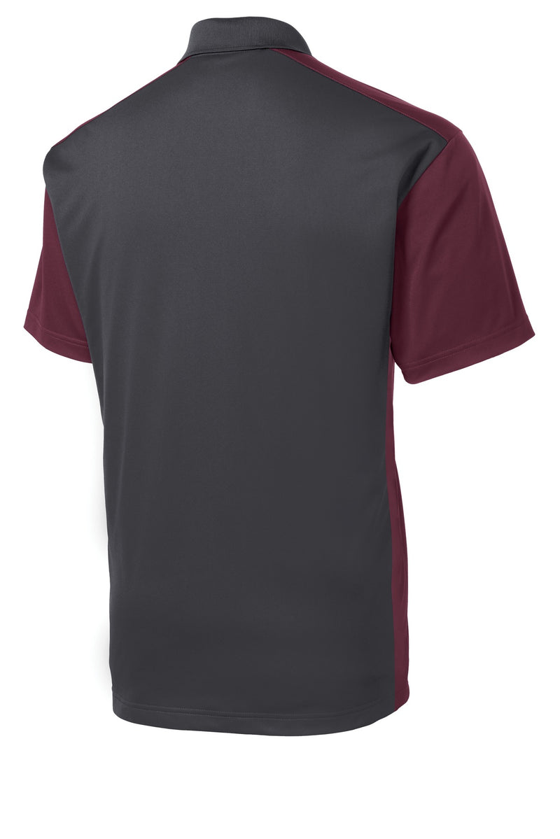 Sport-Tek Colorblock Micropique Sport-Wick Polo - Iron Grey/ Maroon