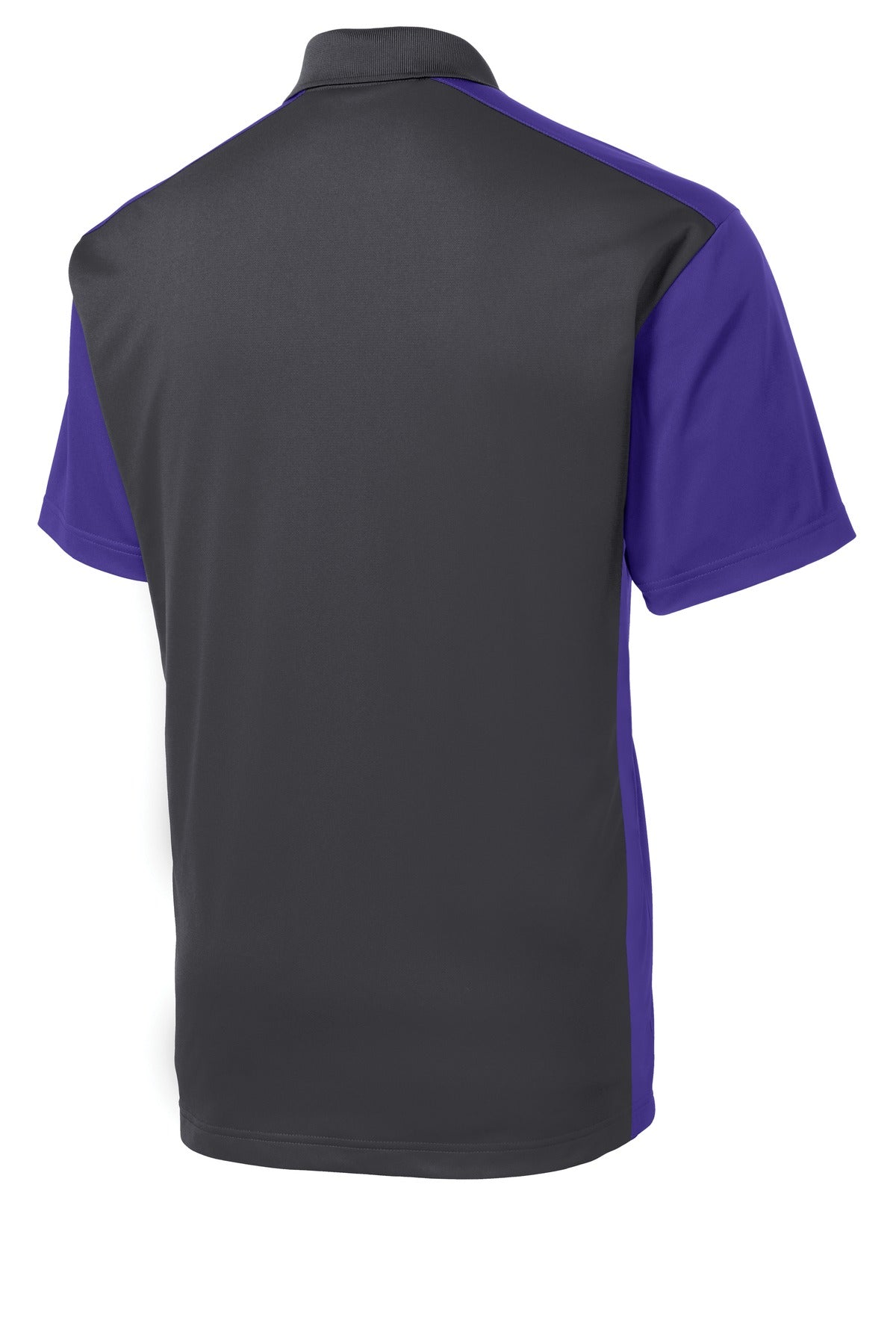 Sport-Tek Colorblock Micropique Sport-Wick Polo - Iron Grey/ Purple