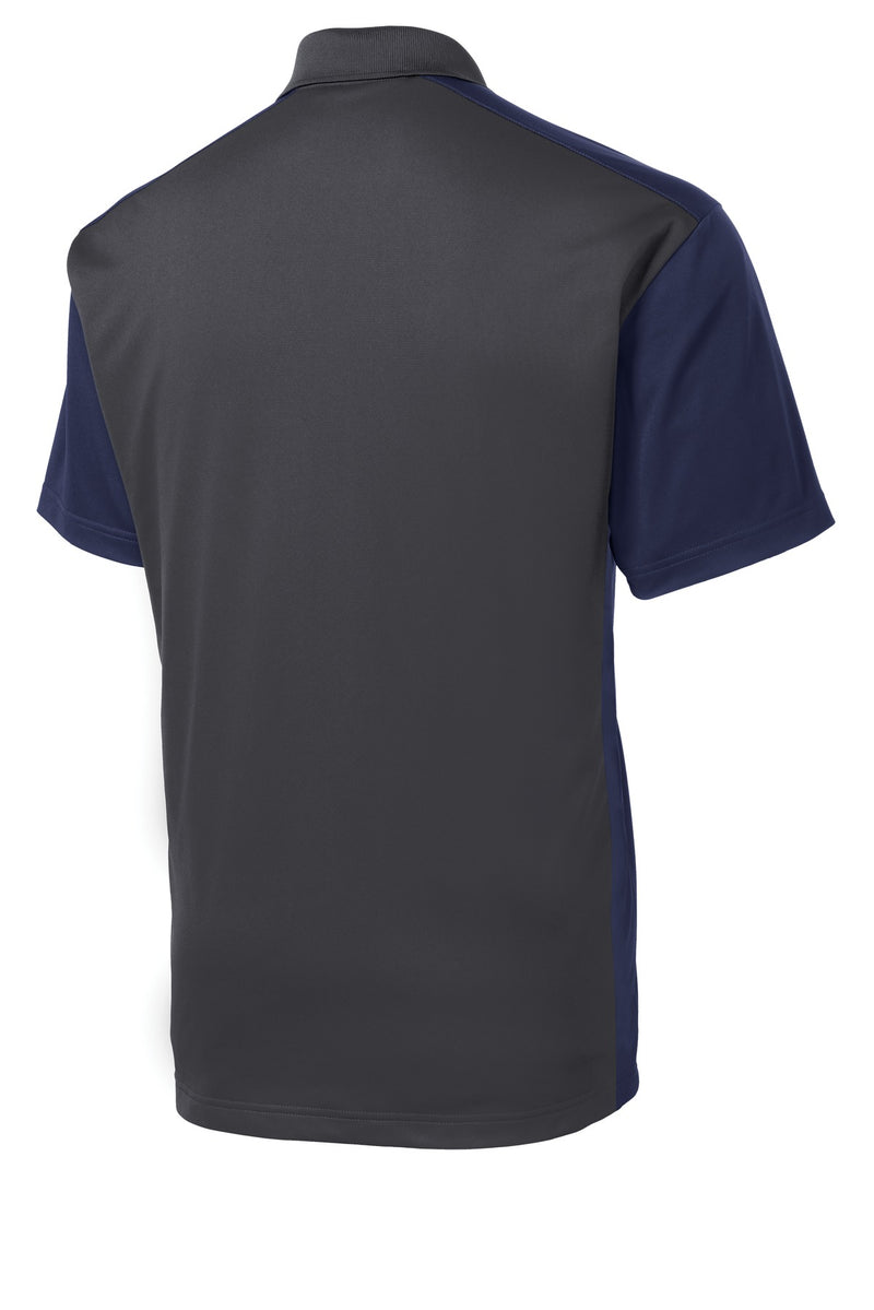 Sport-Tek Colorblock Micropique Sport-Wick Polo - Iron Grey/ True Navy