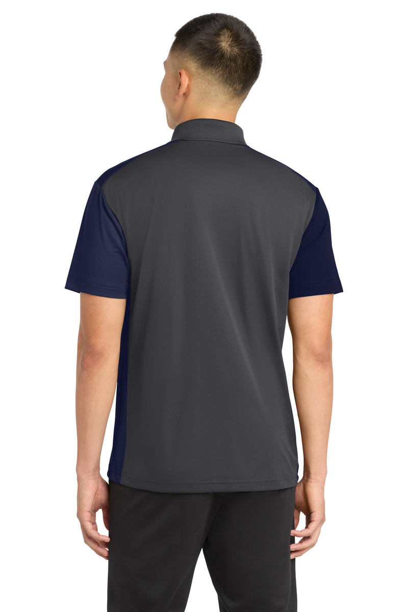 Sport-Tek Colorblock Micropique Sport-Wick Polo - Iron Grey/ True Navy