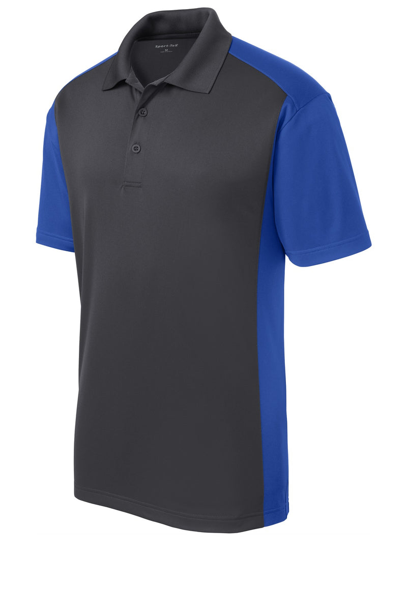 Sport-Tek Colorblock Micropique Sport-Wick Polo - Iron Grey/ True Royal