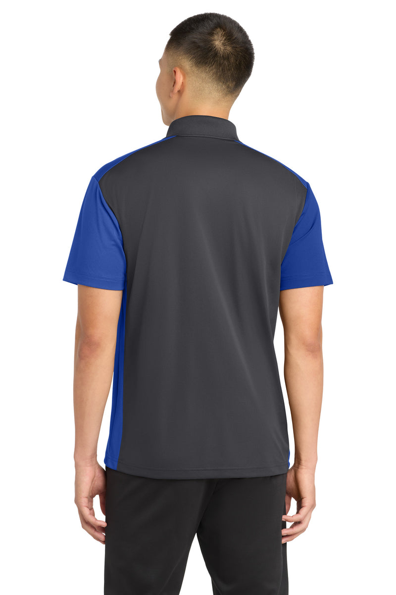 Sport-Tek Colorblock Micropique Sport-Wick Polo - Iron Grey/ True Royal
