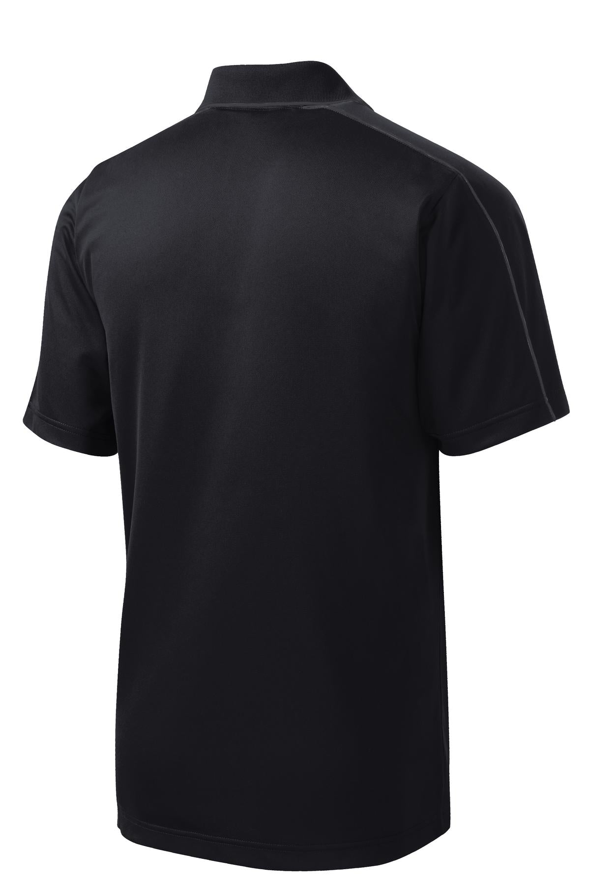 Sport-Tek Micropique Sport-Wick Piped Polo - Black/ Iron Grey