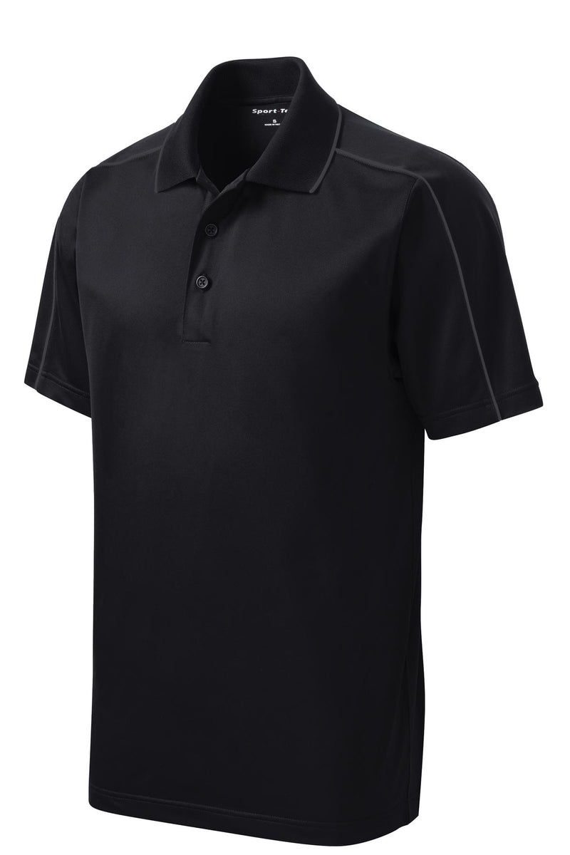 Sport-Tek Micropique Sport-Wick Piped Polo - Black/ Iron Grey