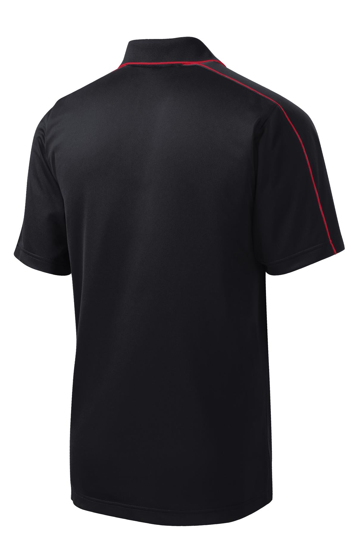 Sport-Tek Micropique Sport-Wick Piped Polo - Black/ True Red