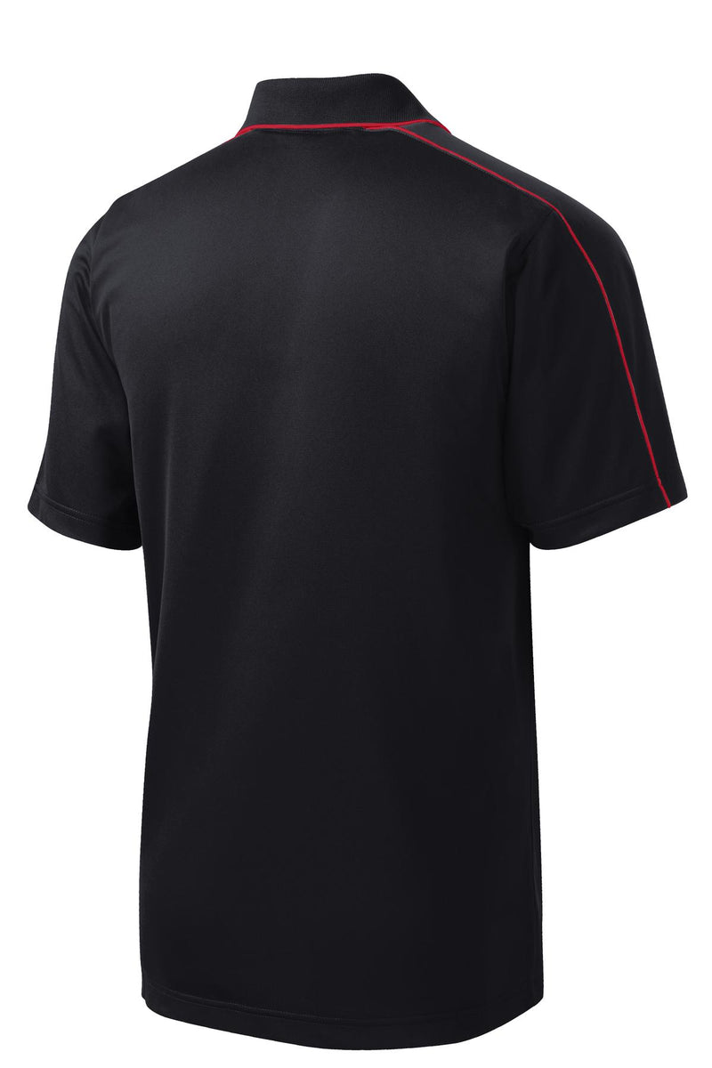 Sport-Tek Micropique Sport-Wick Piped Polo - Black/ True Red