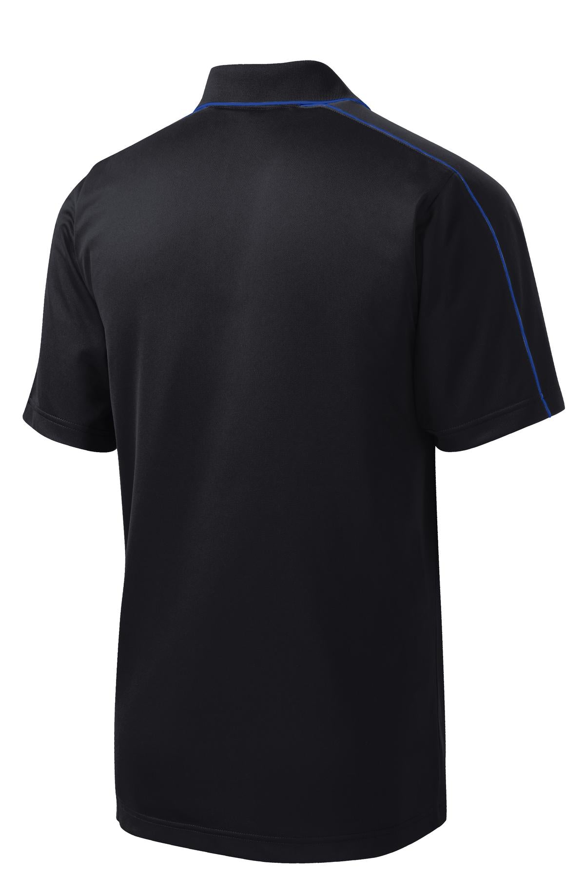 Sport-Tek Micropique Sport-Wick Piped Polo - Black/ True Royal
