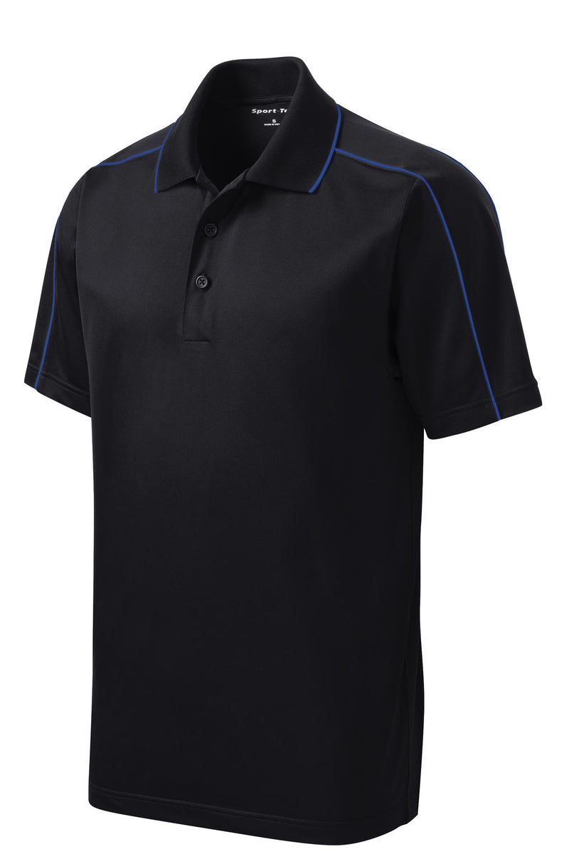 Sport-Tek Micropique Sport-Wick Piped Polo - Black/ True Royal