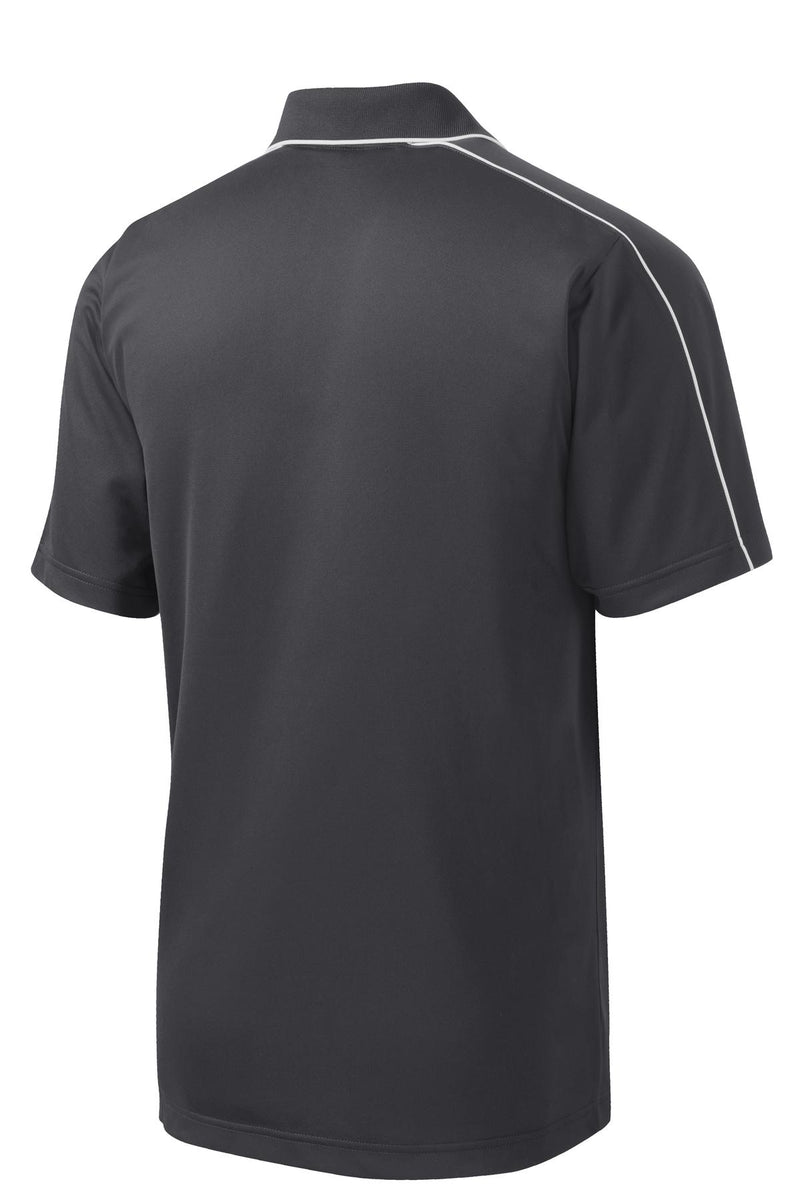 Sport-Tek Micropique Sport-Wick Piped Polo - Iron Grey/ White