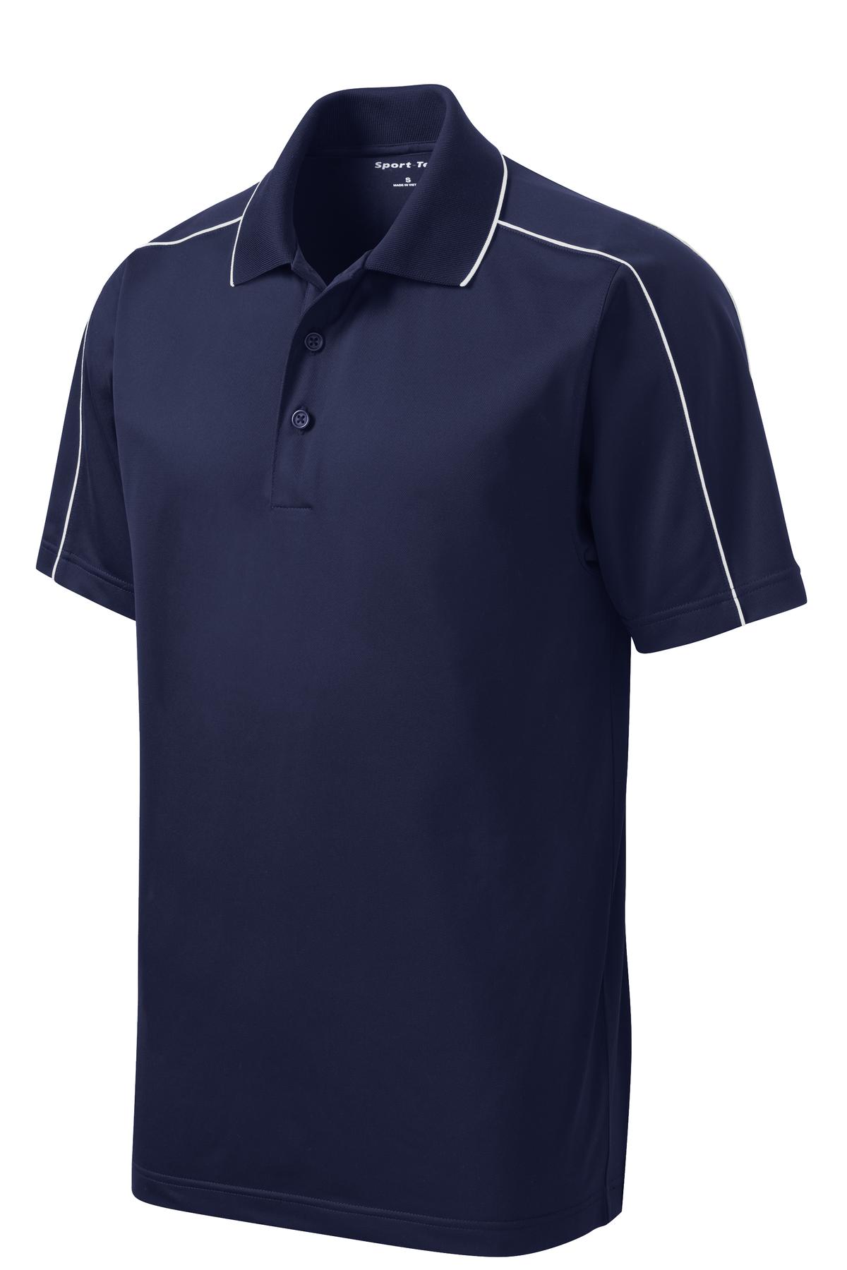 Sport-Tek Micropique Sport-Wick Piped Polo - True Navy/ White