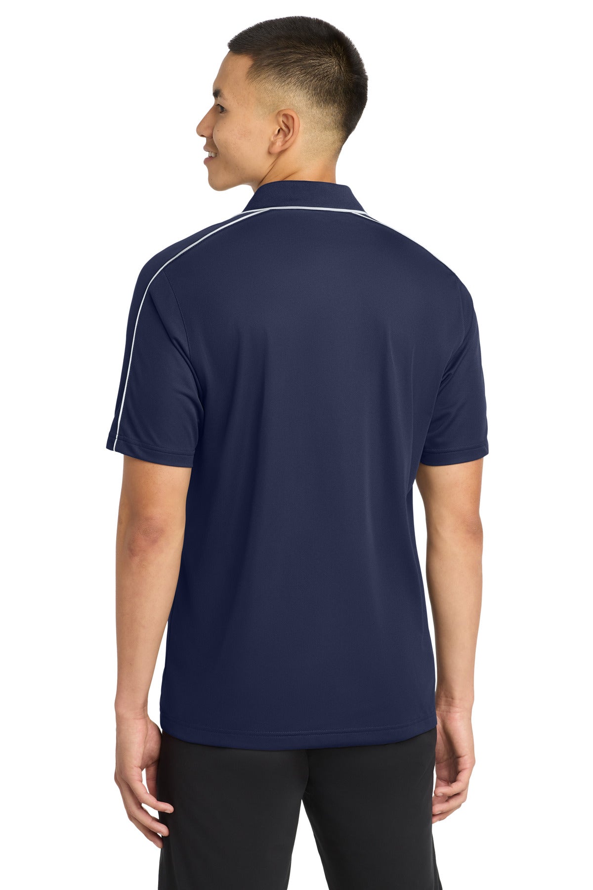 Sport-Tek Micropique Sport-Wick Piped Polo - True Navy/ White