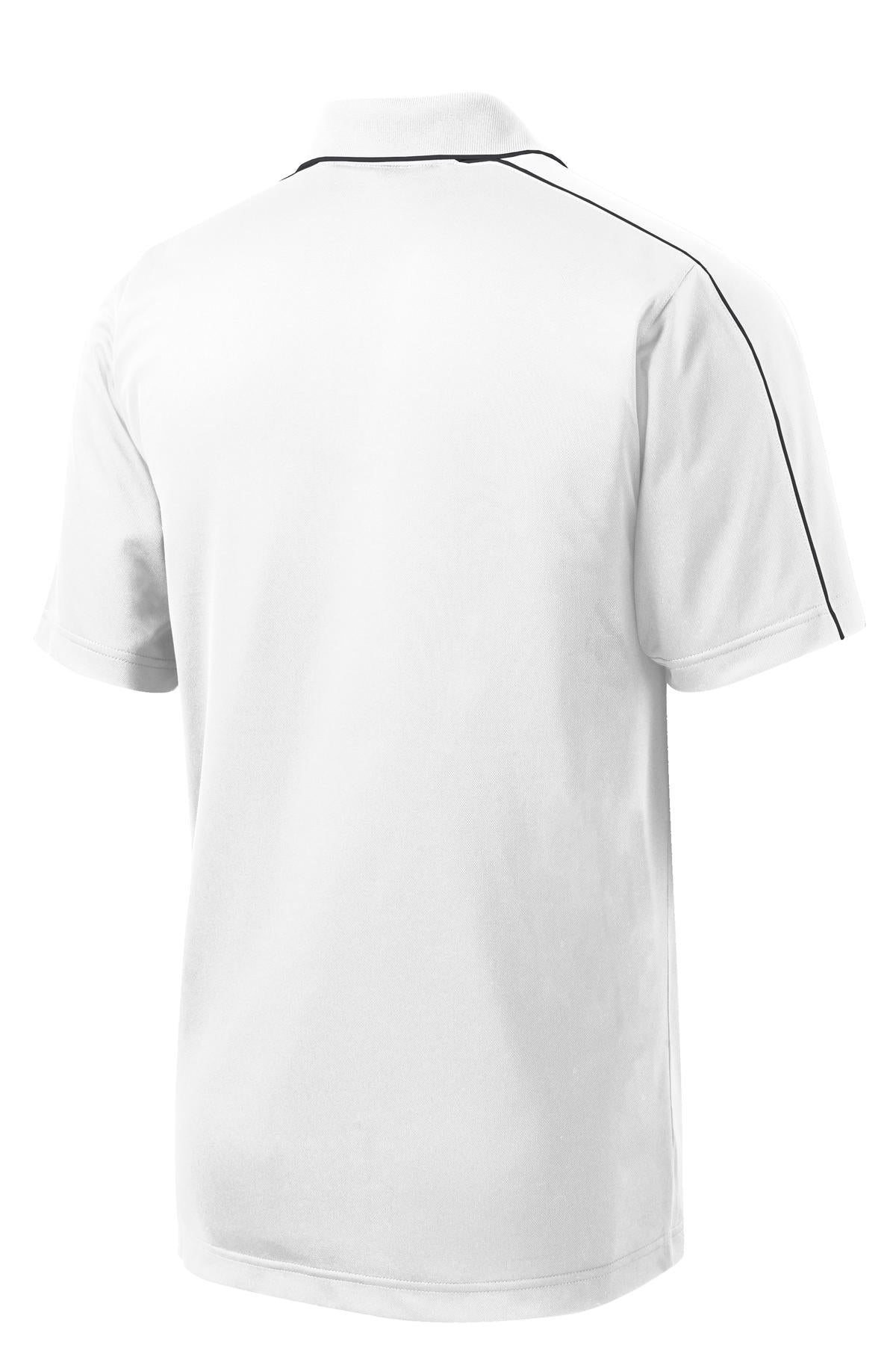 Sport-Tek Micropique Sport-Wick Piped Polo - White/ Iron Grey