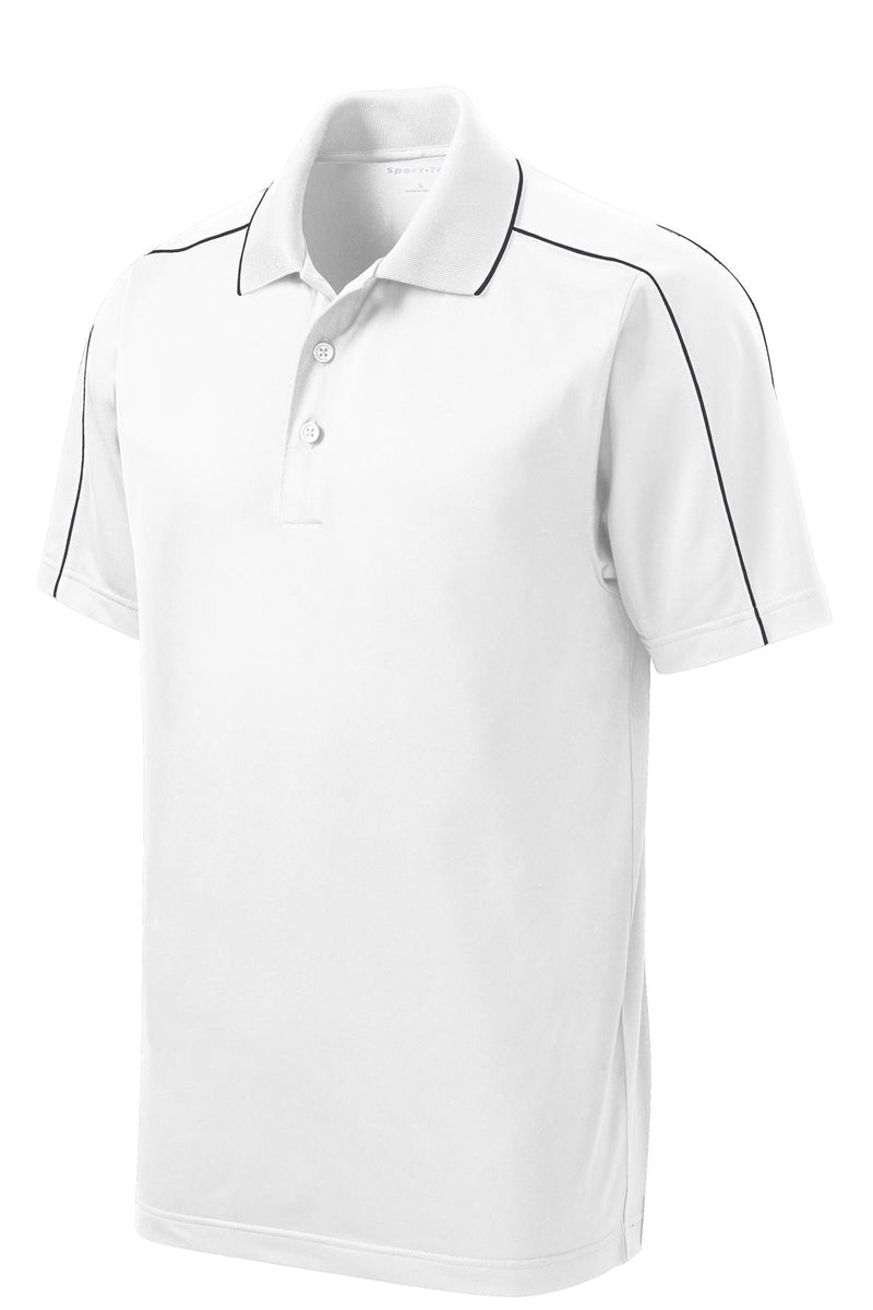 Sport-Tek Micropique Sport-Wick Piped Polo - White/ Iron Grey