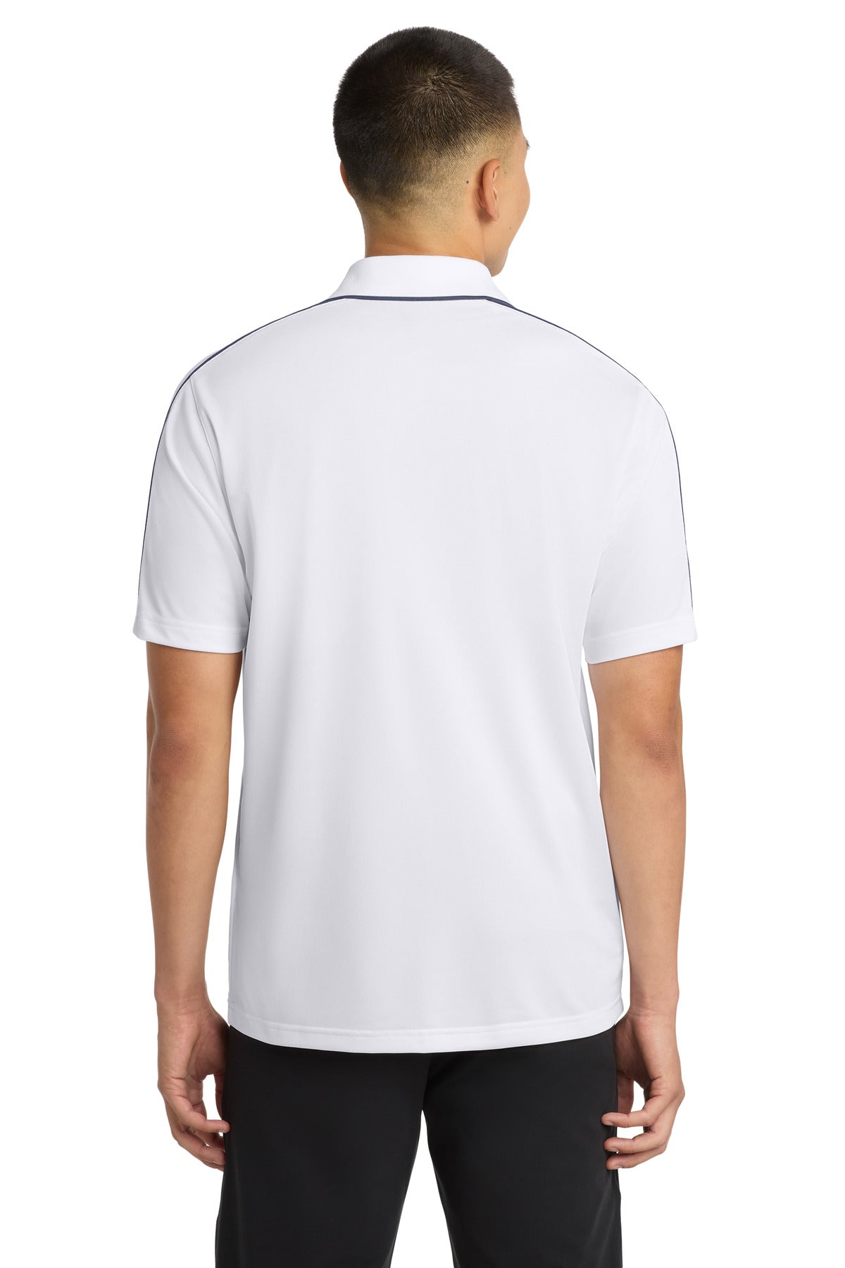 Sport-Tek Micropique Sport-Wick Piped Polo - White/ Iron Grey