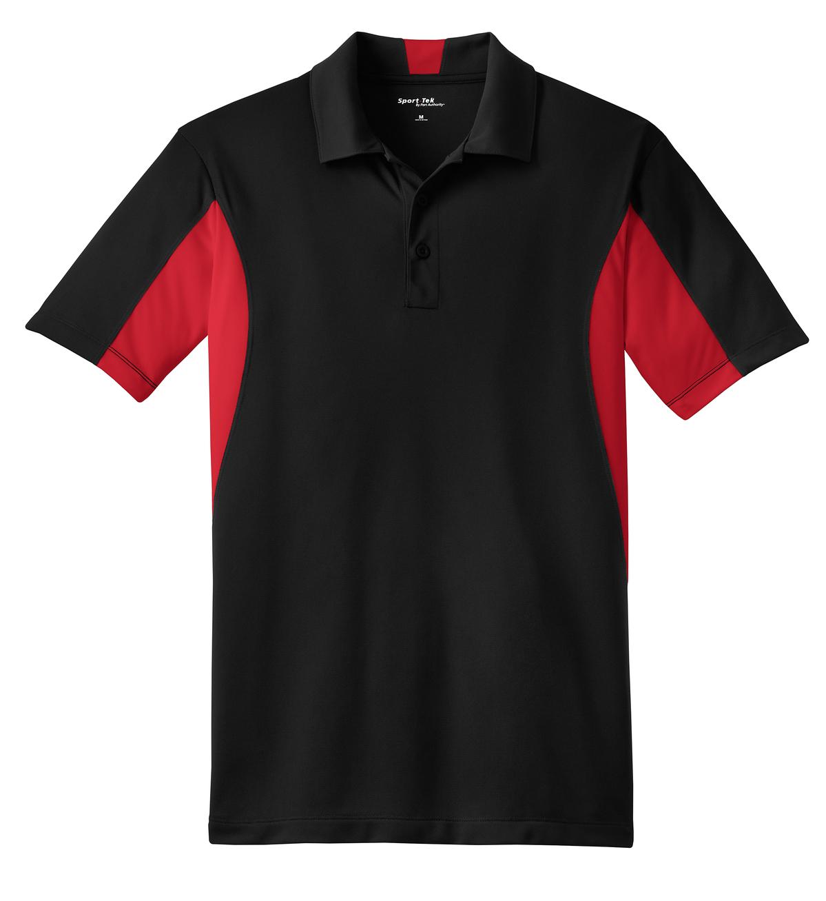 Sport-Tek Side Blocked Micropique Sport-Wick Polo - Black/ True Red