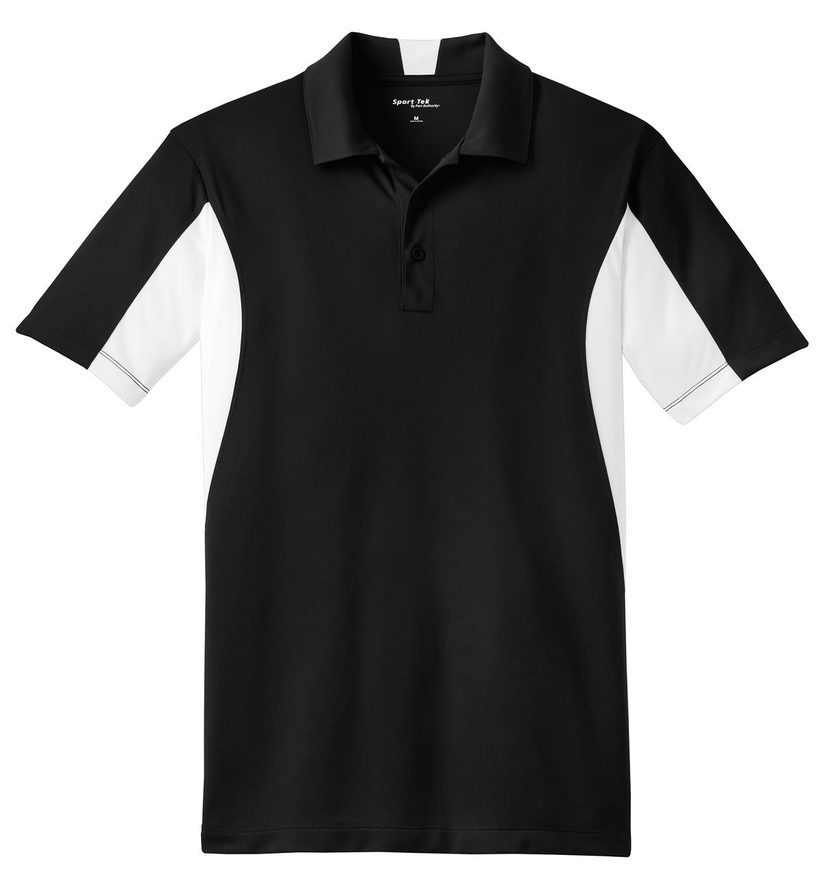 Sport-Tek Side Blocked Micropique Sport-Wick Polo - Black/ White