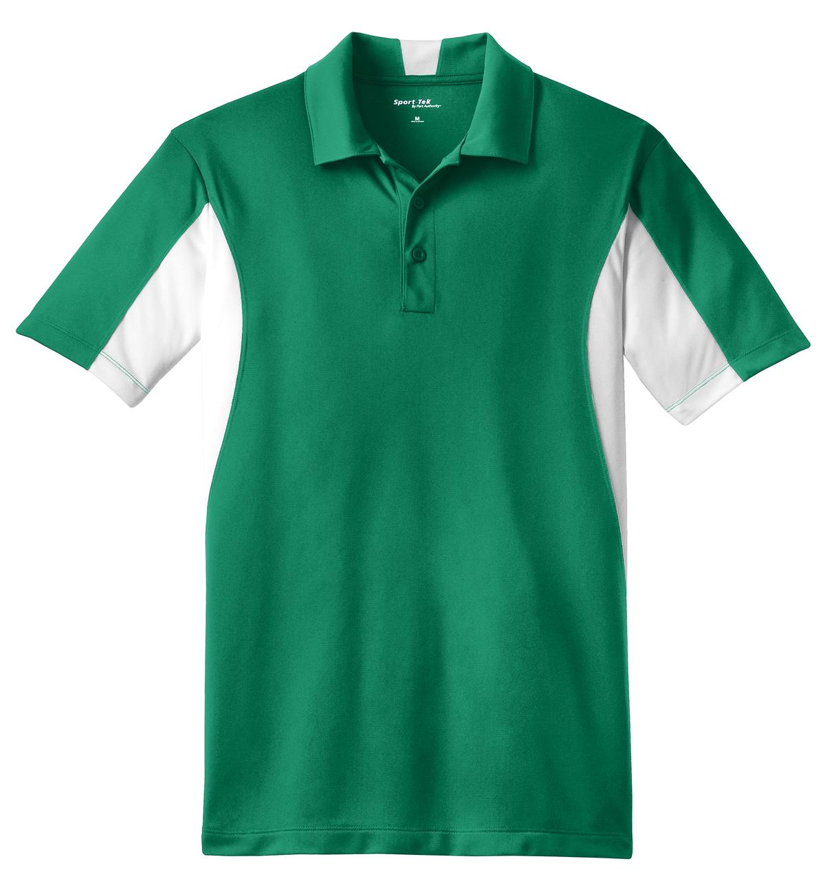 Sport-Tek Side Blocked Micropique Sport-Wick Polo - Kelly Green/ White