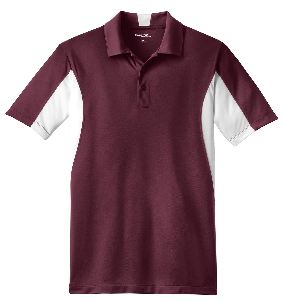 Sport-Tek Side Blocked Micropique Sport-Wick Polo - Maroon/ White