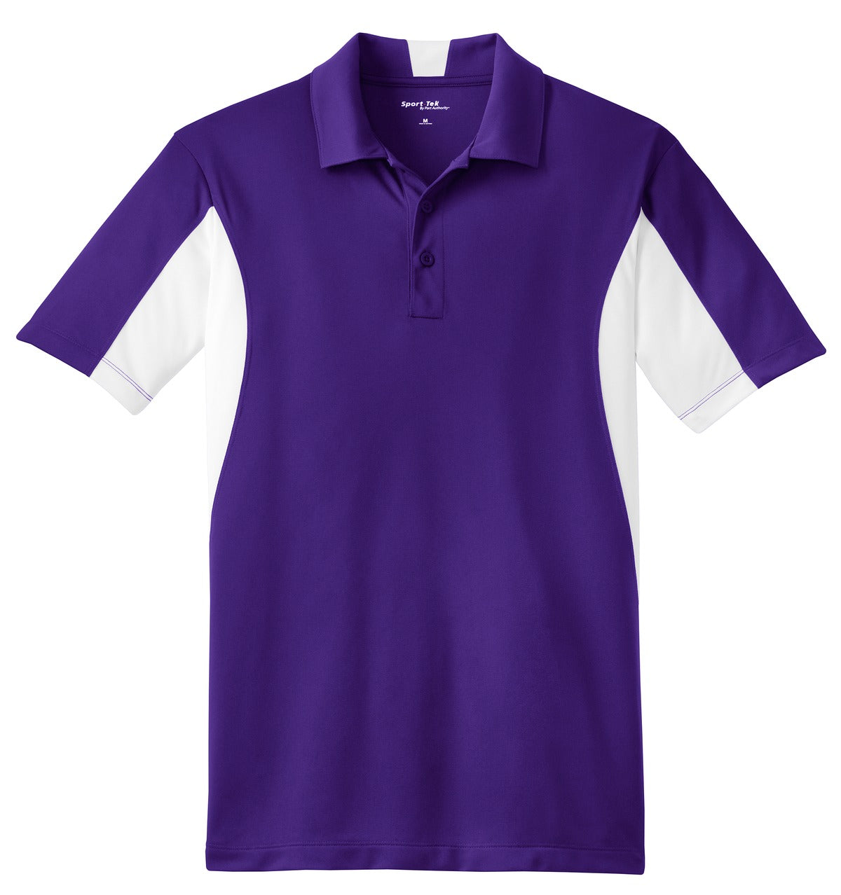 Sport-Tek Side Blocked Micropique Sport-Wick Polo - Purple/ White