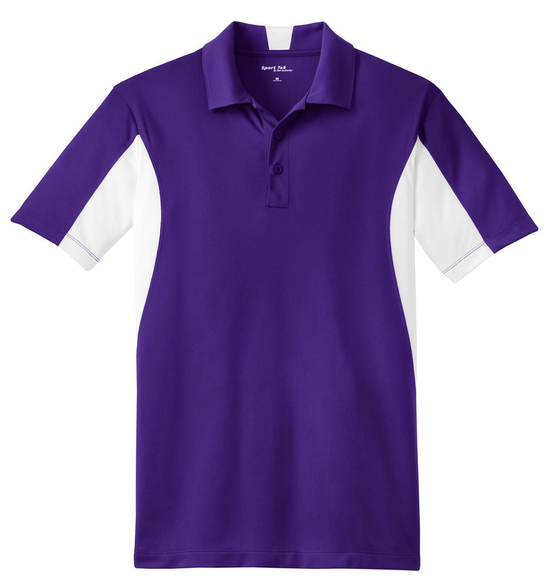 Sport-Tek Side Blocked Micropique Sport-Wick Polo - Purple/ White