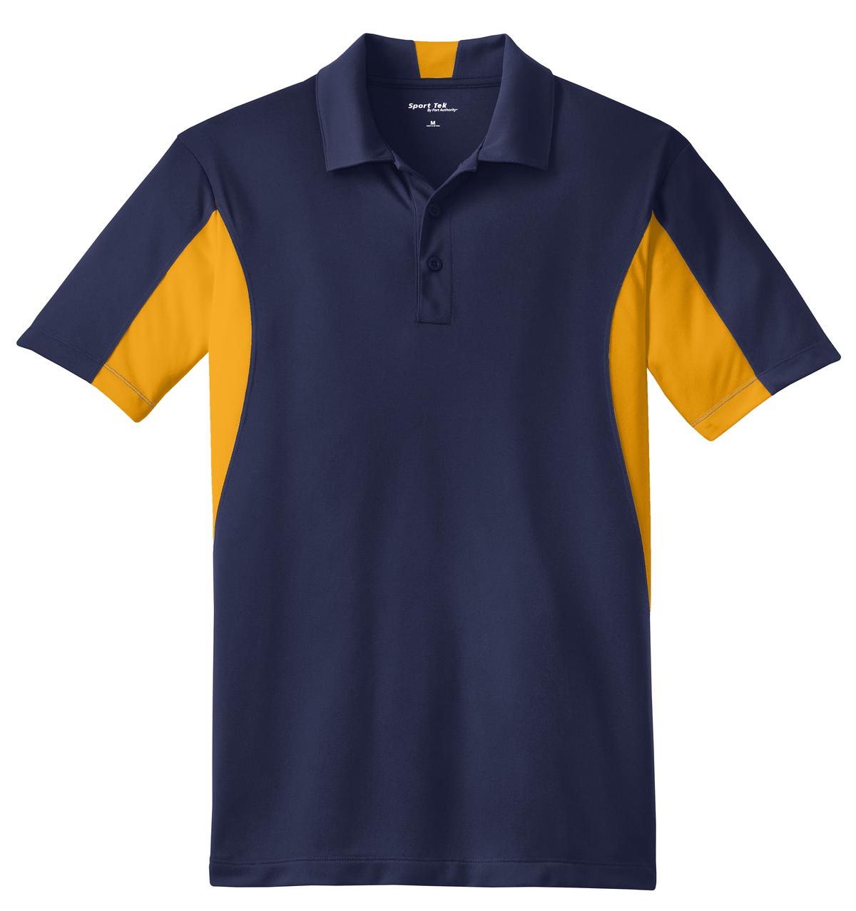 Sport-Tek Side Blocked Micropique Sport-Wick Polo - True Navy/ Gold