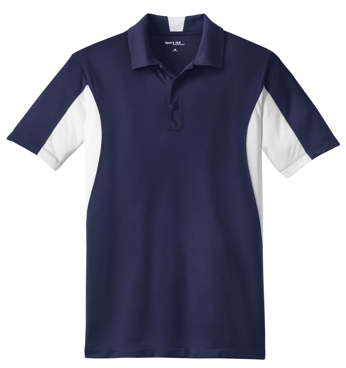 Sport-Tek Side Blocked Micropique Sport-Wick Polo - True Navy/ White