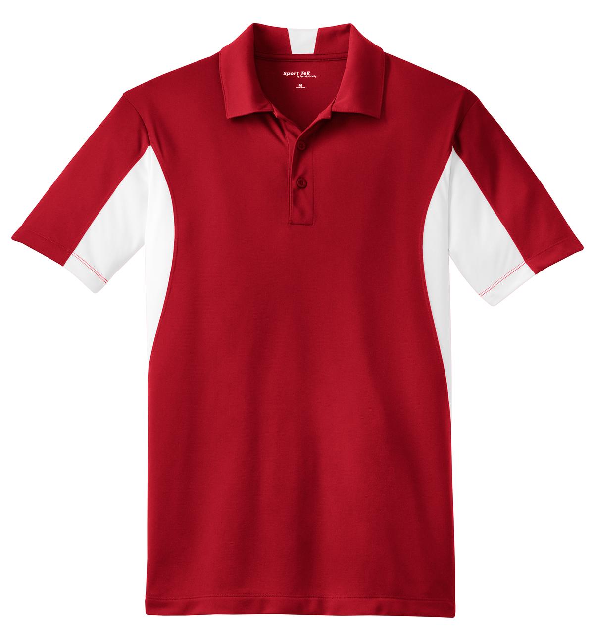 Sport-Tek Side Blocked Micropique Sport-Wick Polo - True Red/ White
