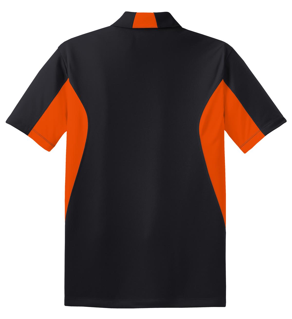 Sport-Tek Side Blocked Micropique Sport-Wick Polo - Black/ Deep Orange