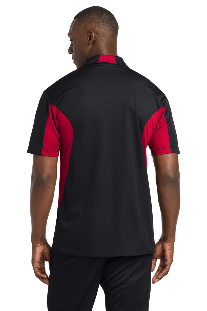 Sport-Tek Side Blocked Micropique Sport-Wick Polo - Black/ Deep Red