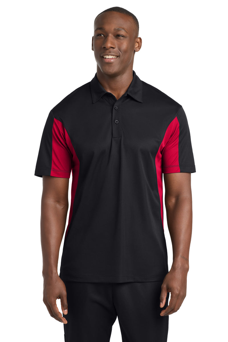 Sport-Tek Side Blocked Micropique Sport-Wick Polo - Black/ Deep Red