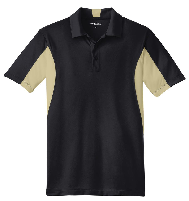 Sport-Tek Side Blocked Micropique Sport-Wick Polo - Black/ Vegas Gold