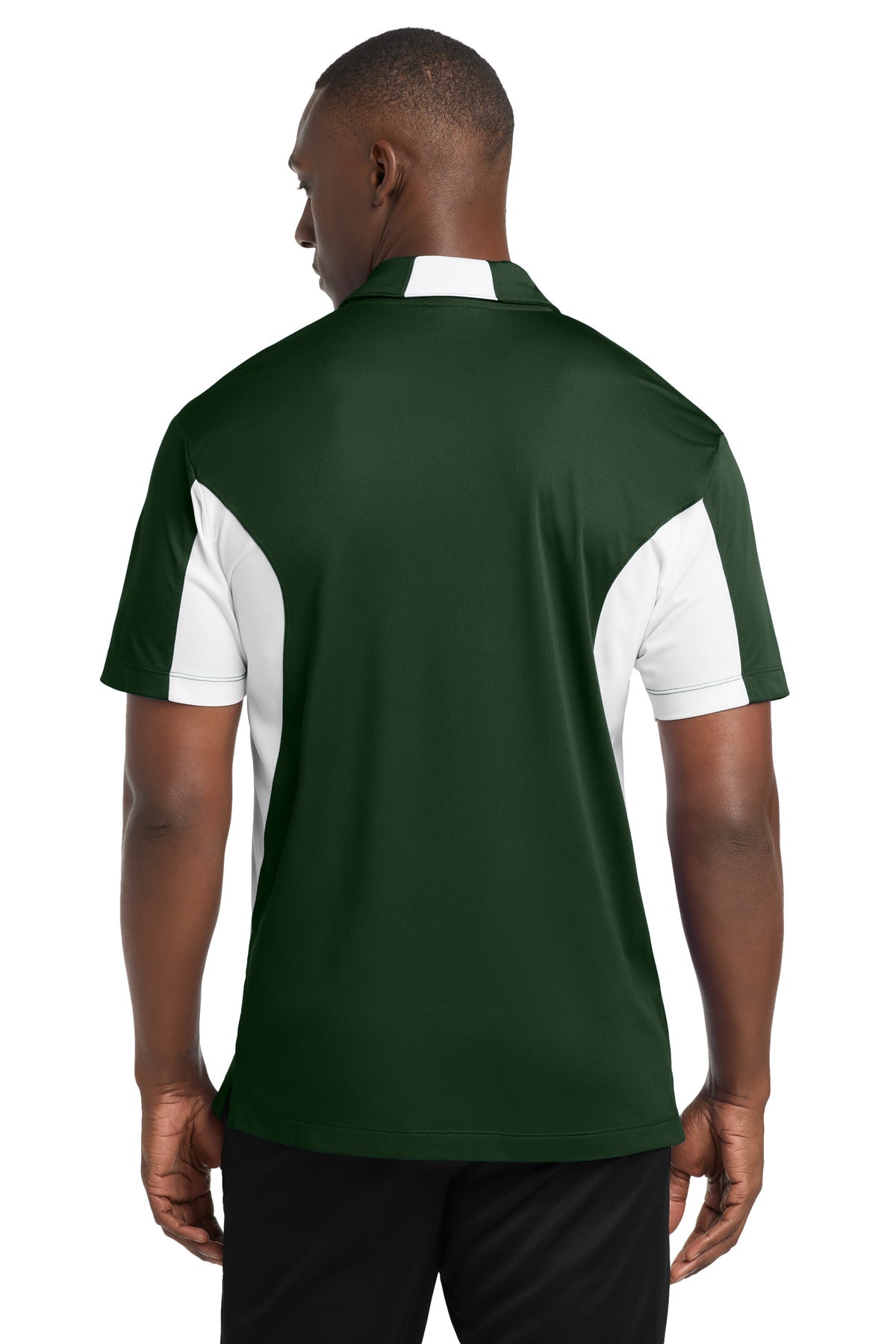 Sport-Tek Side Blocked Micropique Sport-Wick Polo - Forest Green/ White