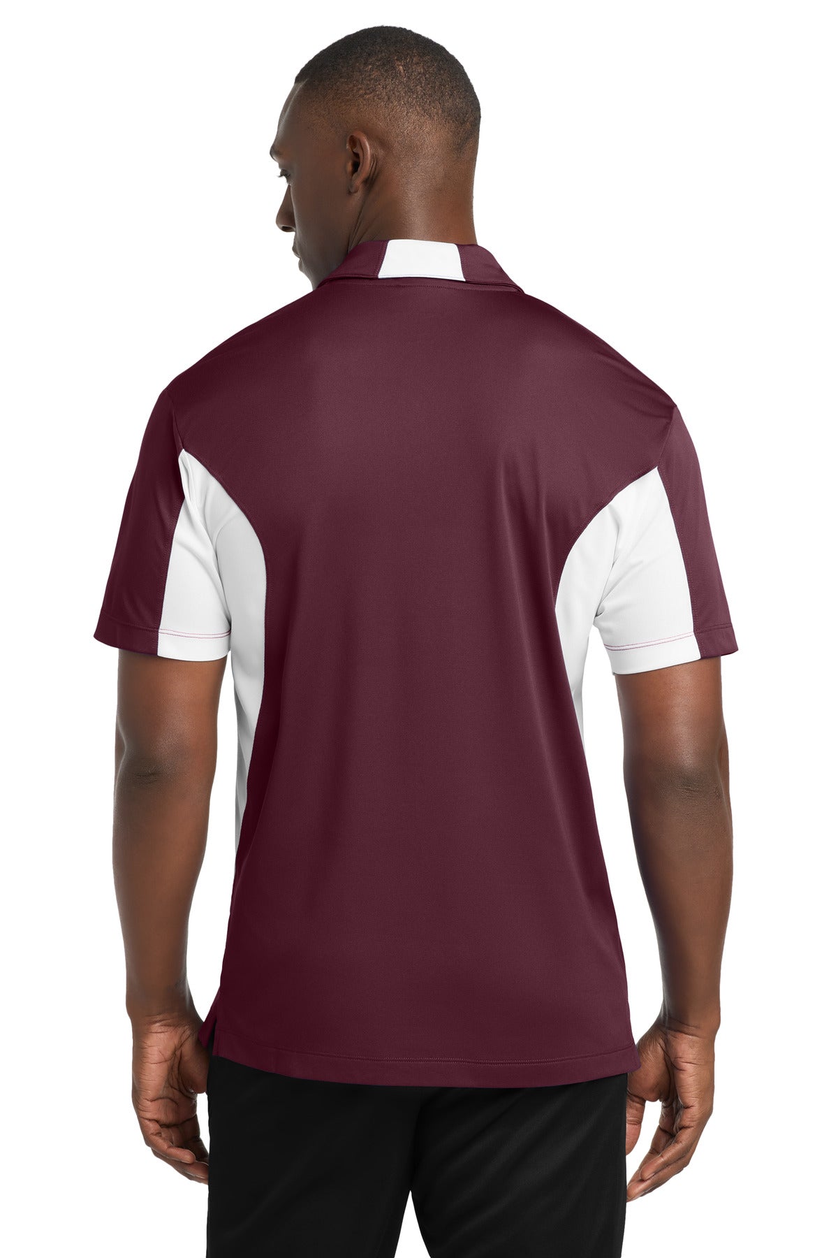 Sport-Tek Side Blocked Micropique Sport-Wick Polo - Maroon/ White
