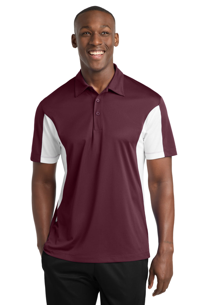 Sport-Tek Side Blocked Micropique Sport-Wick Polo - Maroon/ White