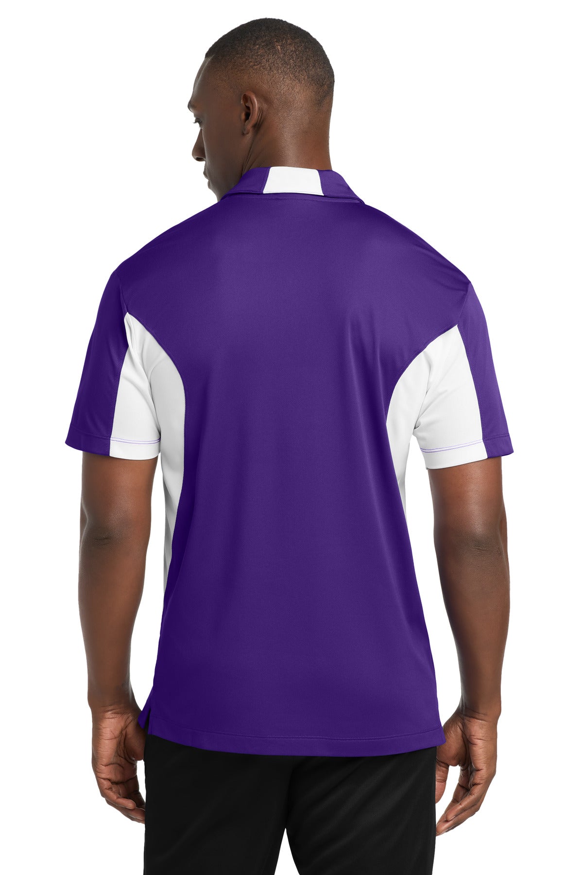Sport-Tek Side Blocked Micropique Sport-Wick Polo - Purple/ White