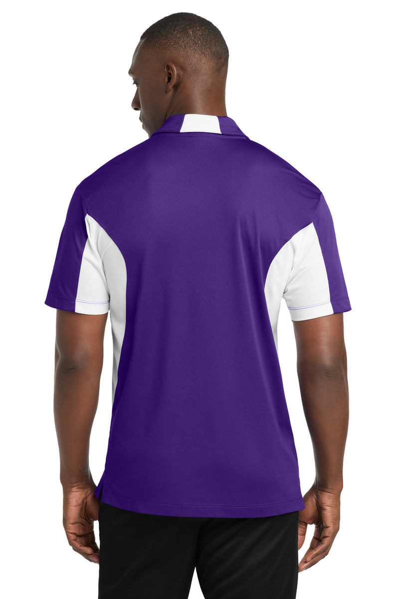 Sport-Tek Side Blocked Micropique Sport-Wick Polo - Purple/ White