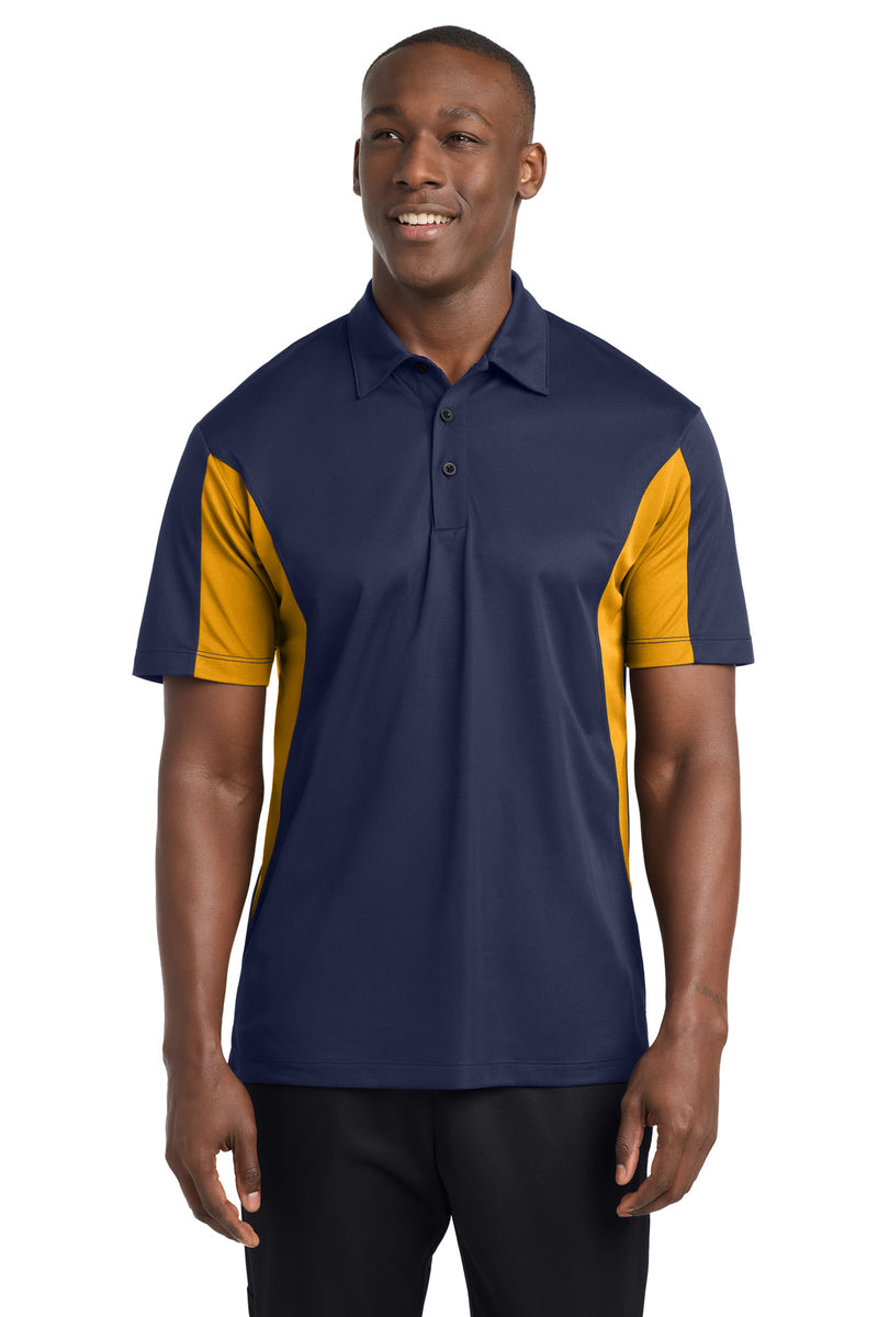 Sport-Tek Side Blocked Micropique Sport-Wick Polo - True Navy/ Gold