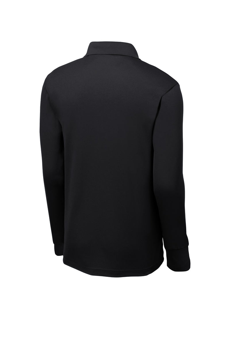 Sport-Tek Long Sleeve Micropique Sport-Wick Polo - Black
