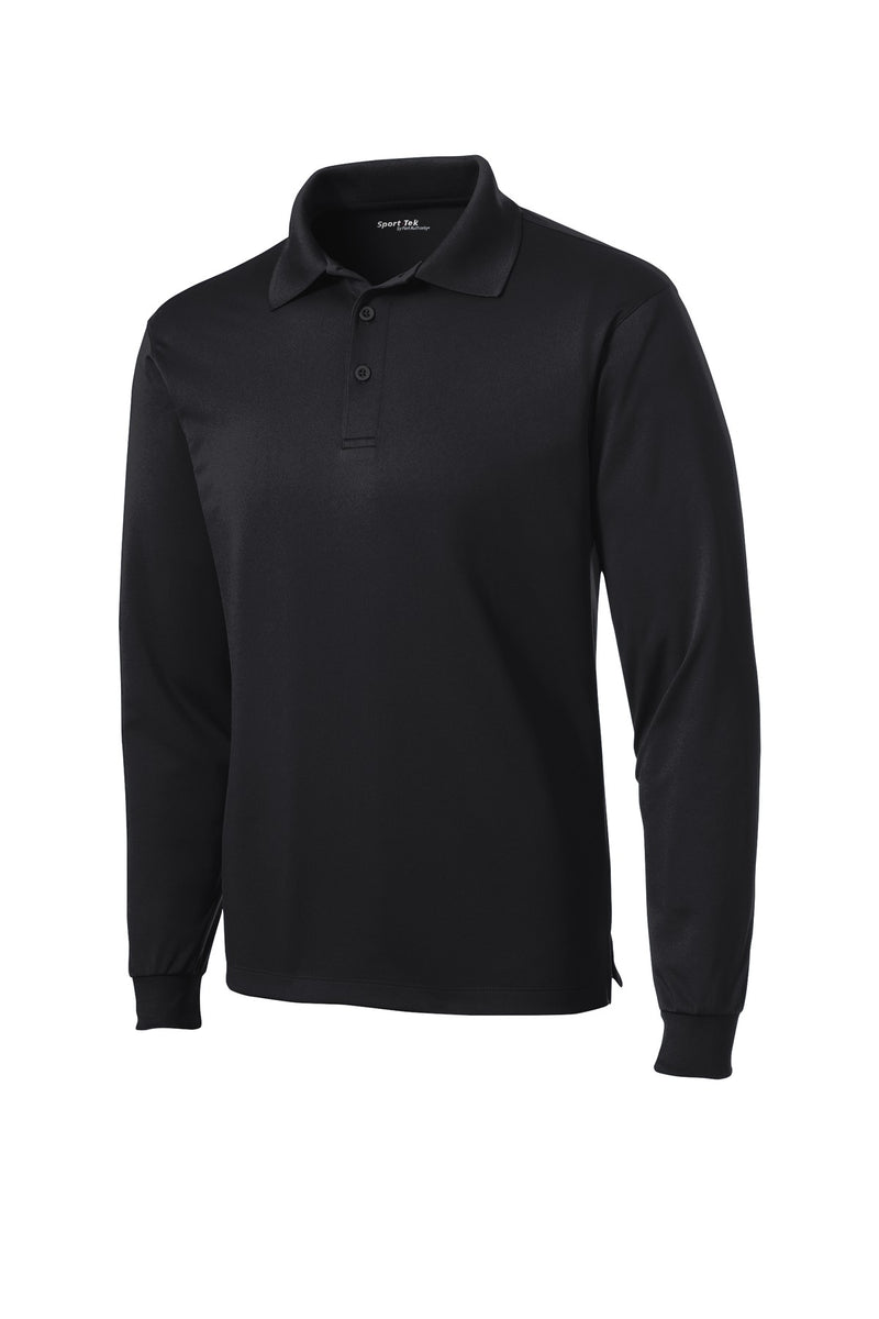 Sport-Tek Long Sleeve Micropique Sport-Wick Polo - Black