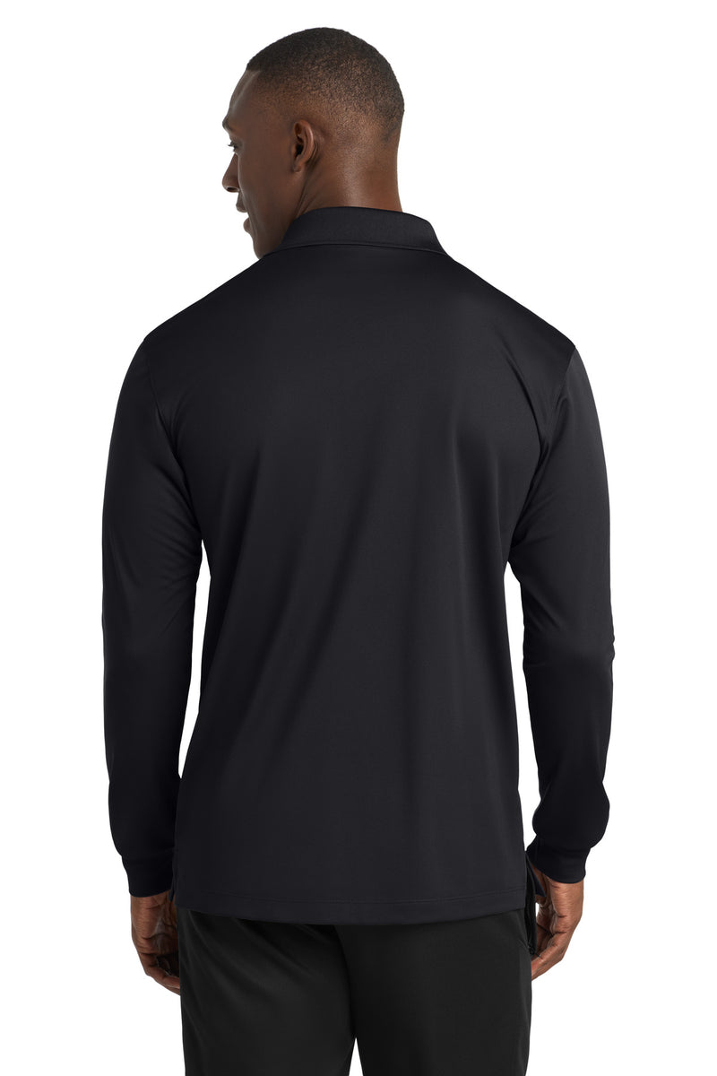 Sport-Tek Long Sleeve Micropique Sport-Wick Polo - Black