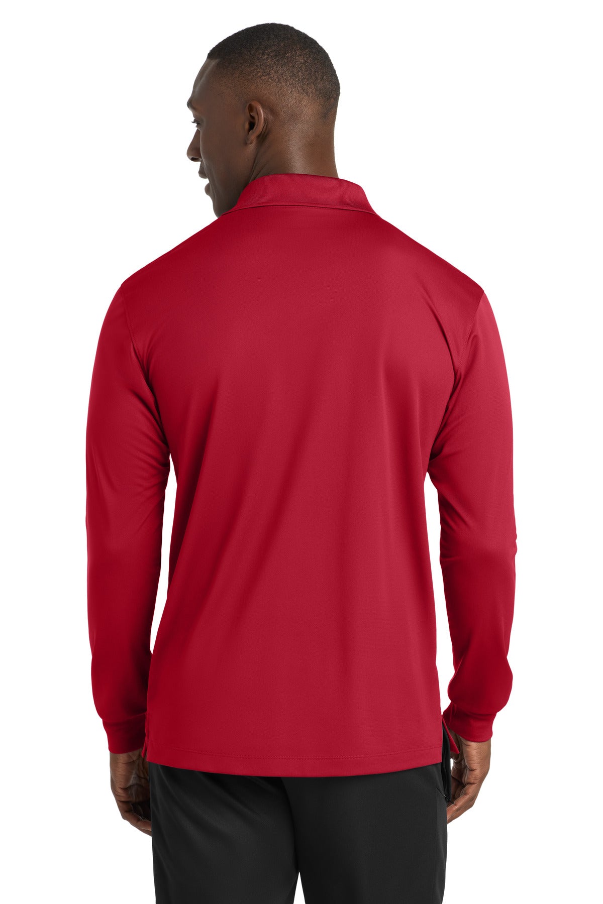 Sport-Tek Long Sleeve Micropique Sport-Wick Polo - Deep Red